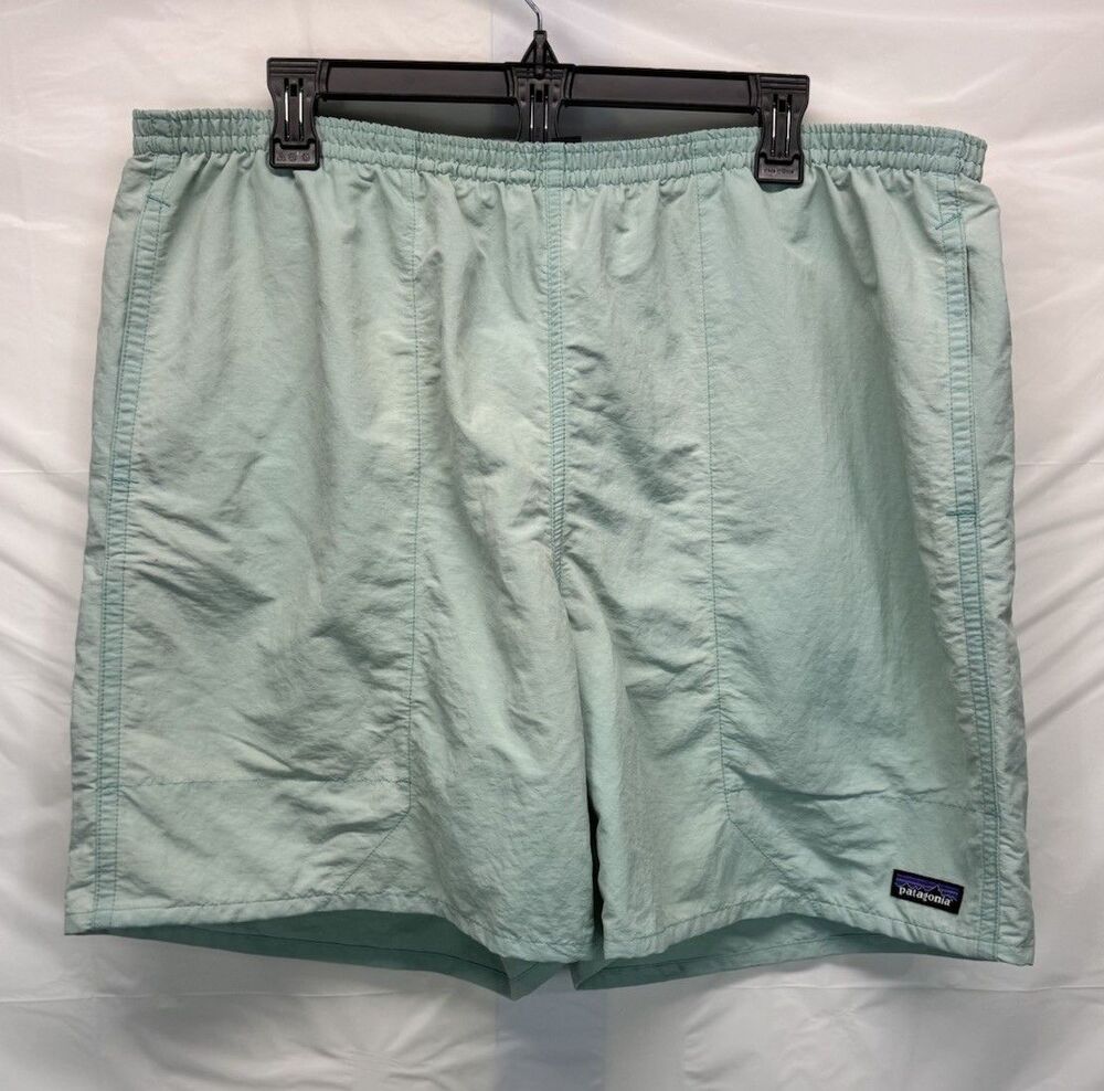 Patagonia Mens Baggies Longs 7" Trunks XL Green Pockets Mesh Lining Swim Gorp